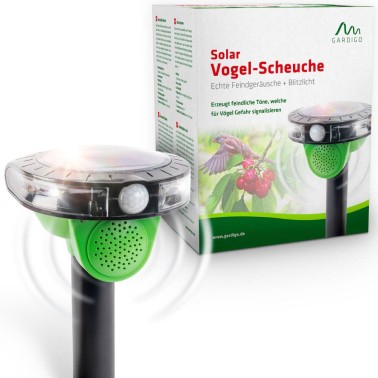 Répulsif Solaire pour Oiseaux – Son et Flash LED - Emballage