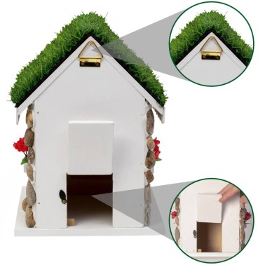 Maison en Pierre pour Oiseaux Inclus un crochet. Ouverture arrière pour le nettoyage,