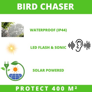 Effaroucheur Solaire Oiseaux WK0109 | Sons et Flash LED
