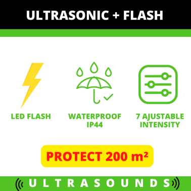 Garden Protector 4 avec Flash | Répulsif Ultrasonique pour Animaux