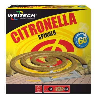 Spirales anti-moustiques citronnelle Weitech WK8021 | 60 h