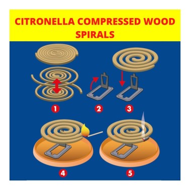 Spirales anti-moustiques citronnelle Weitech WK8021 | 60 h