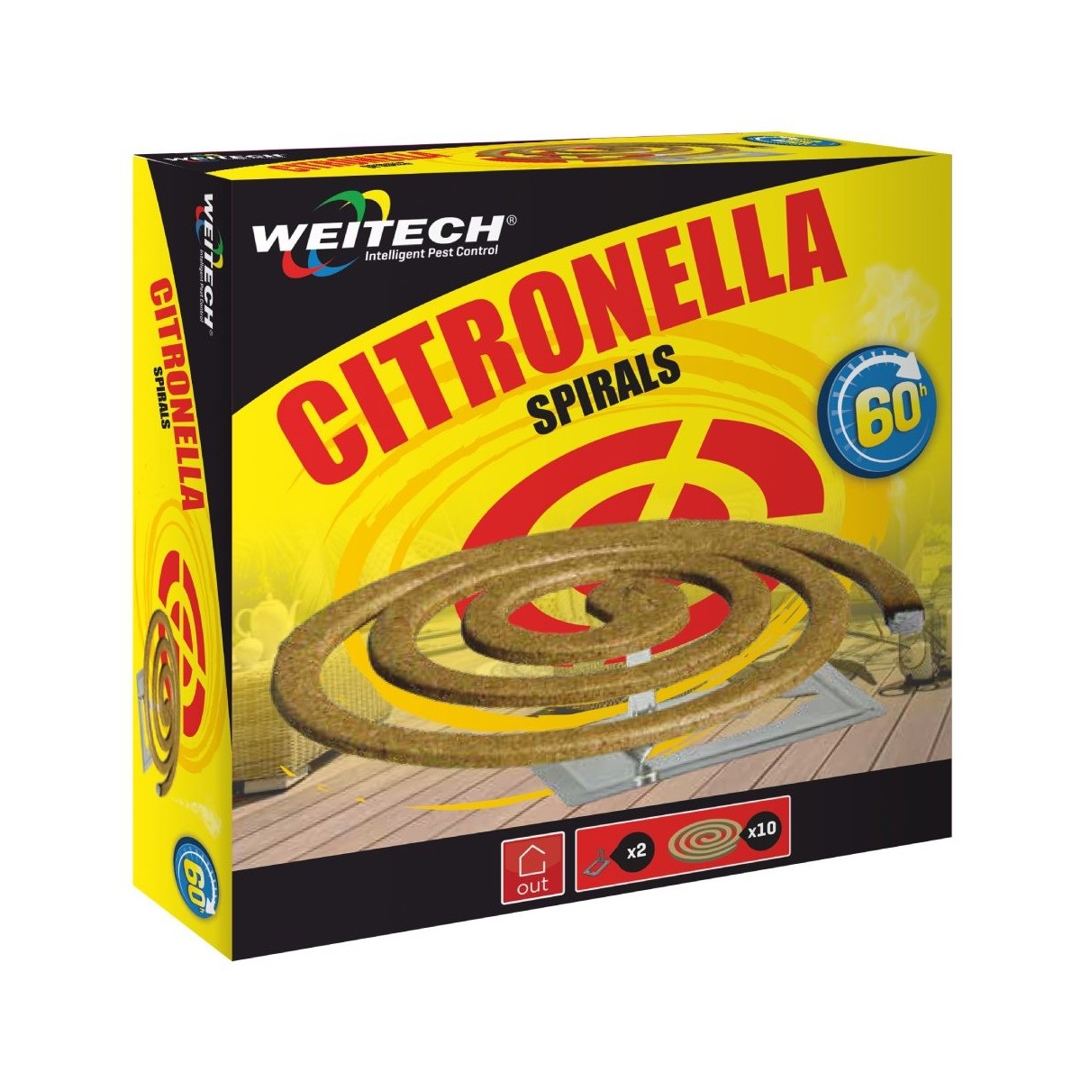 Spirales anti-moustiques citronnelle Weitech WK8021 | 60 h