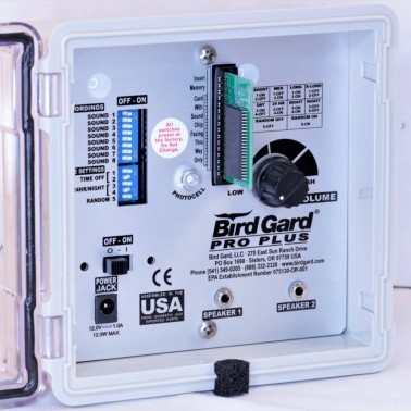 Effaroucheur sonore pour oiseaux - BirdGard Pro Plus - 1,2 ha.
