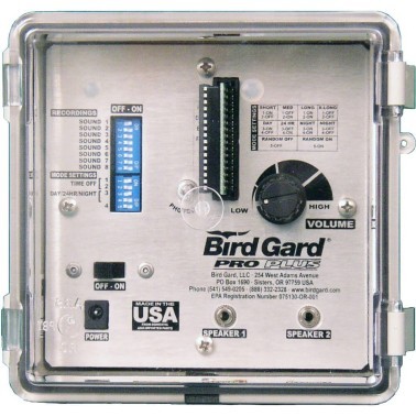Effaroucheur sonore pour oiseaux - BirdGard Pro Plus - 1,2 ha.